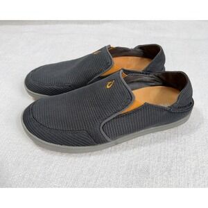 Olukai Nohea Mesh Shoes Mens Size 9.5 Gray Slip On Comfort Casual Loafer Sneaker